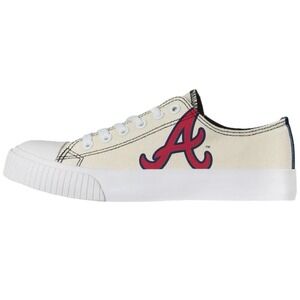 Atlanta Braves MLB Women's FOCO Cream Low Top Canvas Shoes - Size 7